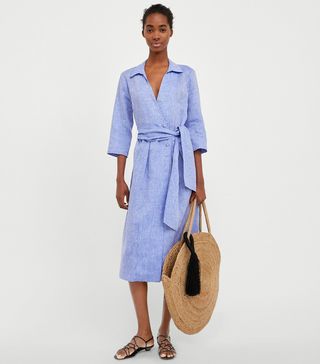 Zara + Linen Midi Dress