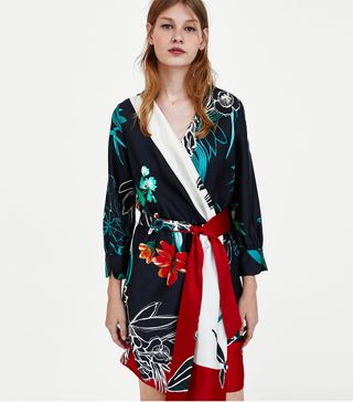 Zara + Print Wrap Dress
