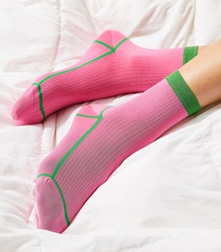 Hysteria by Happy Socks + Lily Ribbed Lowrider Sock