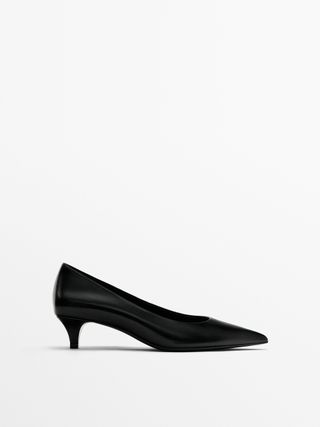 Massimo Dutti + Leather High-Heel Shoes