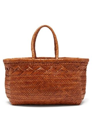 Dragon Diffusion + Triple Jump woven-leather basket bag