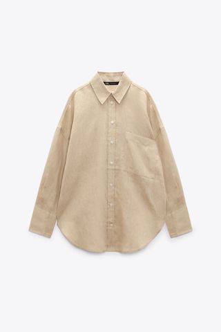 Zara + Oversize Linen Shirt