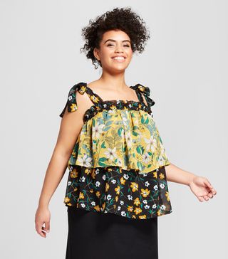 Who What Wear x Target + Floral Print Flowy Tiered Tank Top