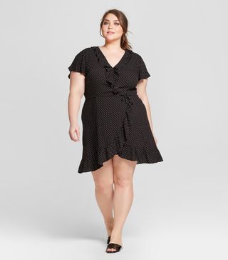 Who What Wear x Target + Short Sleeve Mini Wrap Dress