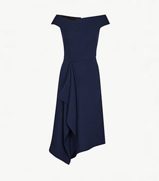 Roland Mouret + Barwick Fit-and-Flare Wool-Crepe Dress