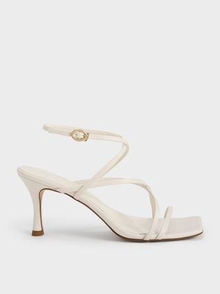 Charles & Keith + Cream Crossover Strappy Sandals