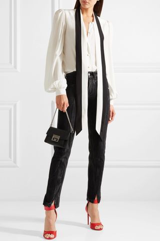 Givenchy + Pussy-Bow Silk Crepe de Chine Blouse