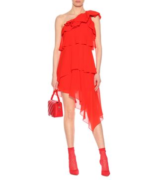 Givenchy + Silk One-Shoulder Dress