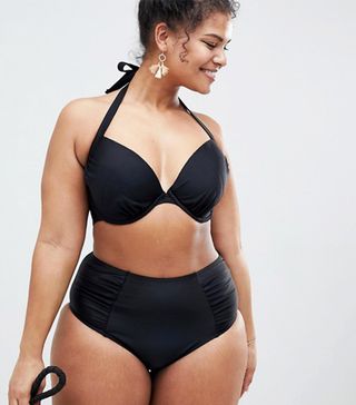 River Island + Ruched Halterneck Bikini