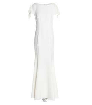 Badgley Mischka + Knotted Crepe Gown