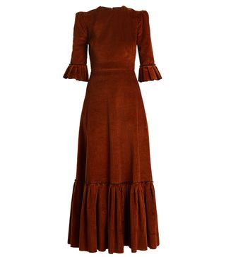 The Vampire's Wife + Festival Ruffled Cotton-Corduroy Dress