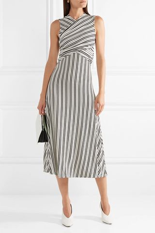 Beaufille + Damia Striped Ribbed-Knit Midi Dress