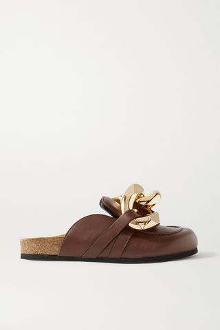 Jw Anderson + Chain-Embellished Leather Slippers