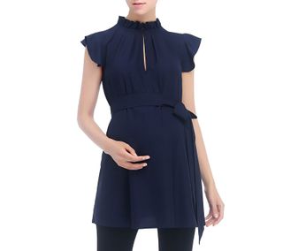 Kimi and Kai + Karlena Flutter Sleeve Belted Maternity Top