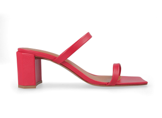 By Far + Tanya Red Leather Sandals