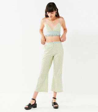 Urban Outfitters + Leanna Gingham Cropped Flare Pant