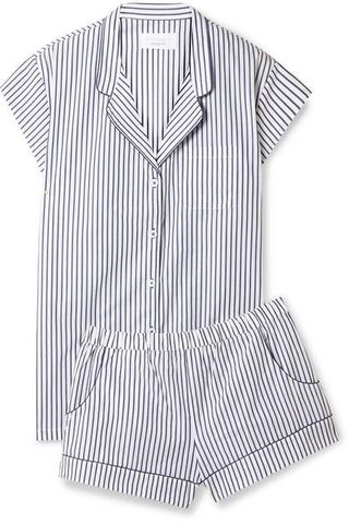Three J NYC + Olivia Striped Cotton-Poplin Pajama Set