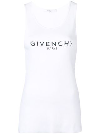 Givenchy + Distressed Logo Tank Top
