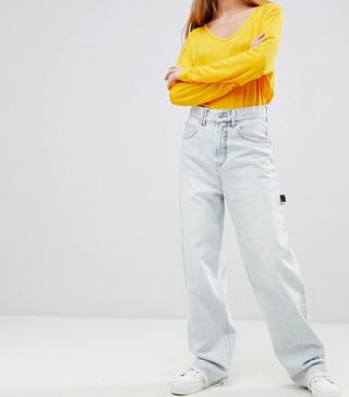 Cheap Monday + Loose Fit Jean With Raw Hem and Workwear Loop