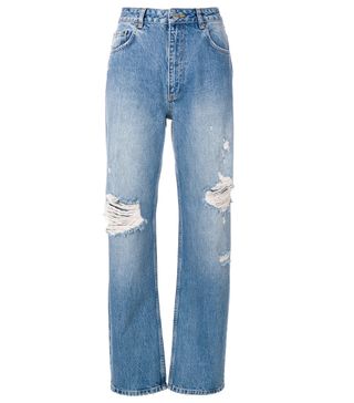 Anine Bing + Leigh Ripped Boyfriend Jeans