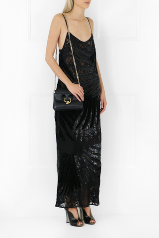 Romance Was Born + Feather Applique Dress in Blac