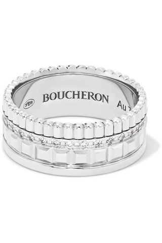 Boucheron + Quatre Radiant Edition Small 18-Karat White Gold Diamond Ring
