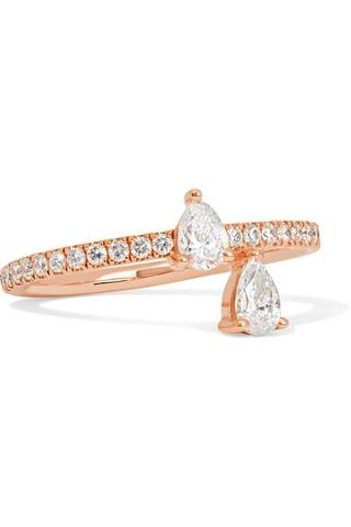 Anita Ko + Princess 18-Karat Rose Gold Diamond Ring