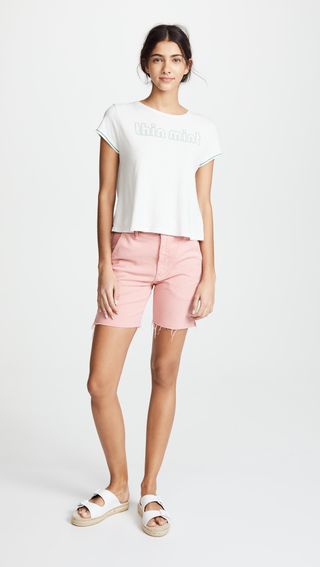Mother + The Bermuda Prep Snippet Fray Shorts