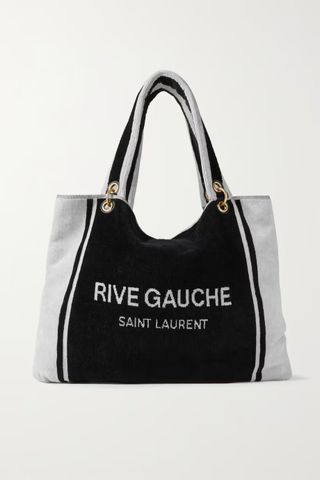 Saint Laurent + Rive Gauche Cotton-Terry Jacquard Beach Towel Bag