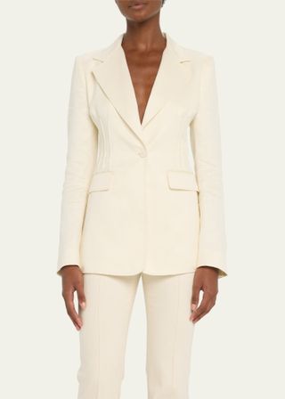 Gabriela Hearst + Minos Tailored Linen Blazer Jacket