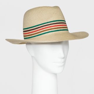A New Day + Straw Hat With Multicolor Stripes