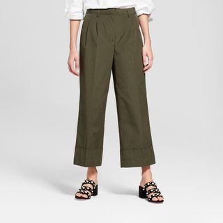 Who What Wear + Wide Leg Tailored Crop Trouser