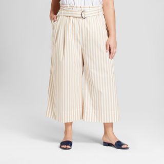 Who What Wear + Wide Leg Paperbag Crop Pants