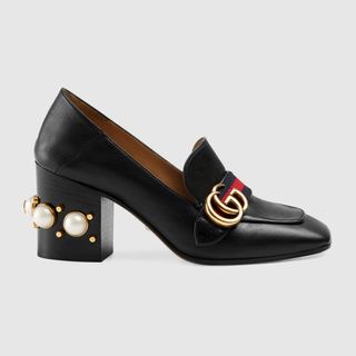 Gucci + Leather Mid-Heel Loafers