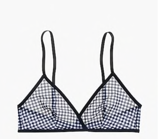 J.Crew + French Bralette in Gingham Microfiber