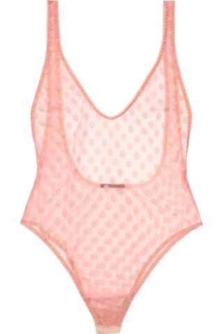 Le Petit Trou + Rosalie Polka-Dot Stretch-Tulle Bodysuit