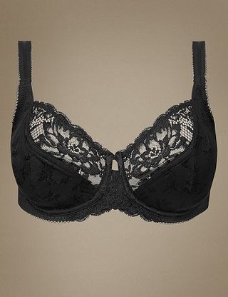 M&S Collection + Floral Jacquard Lace Non-Padded Full Cup Bra