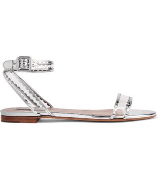 Tabitha Simmons + Judy Frill Metallic Leather And PVC Sandals