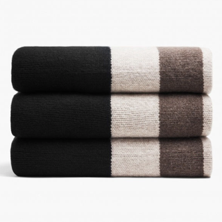 James Perse + Chunky Cashmere Striped Blanket