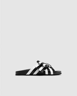 Zara + Striped Bow Slides