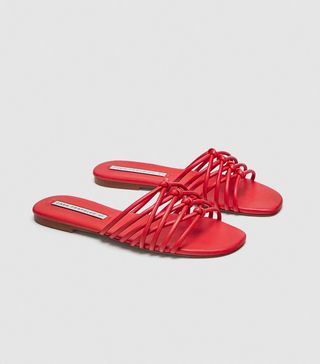 Zara + Crossed Straps Flat Sandals