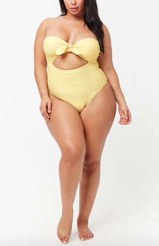 Forever 21 + Strapless Cutout One-Piece Swimsuit
