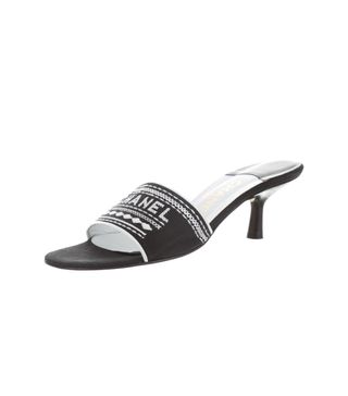 Chanel + Logo Slide Sandals