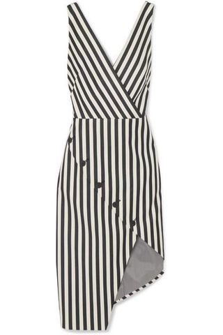 Altuzarra + Marceau Asymmetric Striped Cotton-Blend Dress