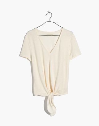 Madewell + V-Neck Modern Tie-Front Top