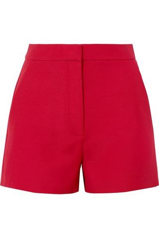 Valentino + Wool and Silk-Blend Crepe Shorts