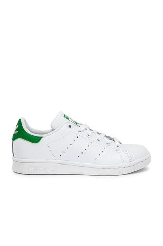 Adidas Originals + Stan Smith Sneaker in White and Green