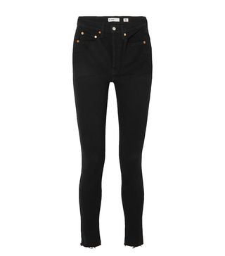 Re/Done + High Rise Ankle Crop Skinny Jeans
