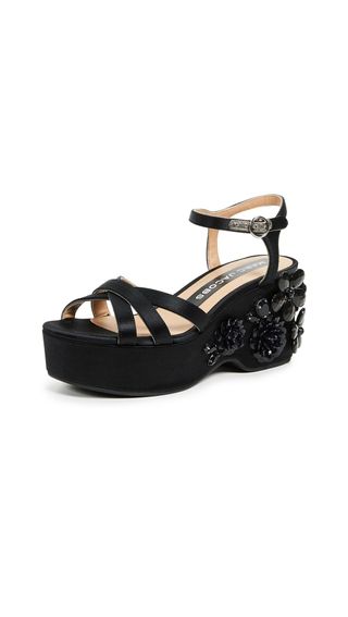 Marc Jacobs + Callie Embellished Wedge Sandals