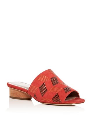 Donald Pliner + Rimini Embellished Suede Slide Sandals